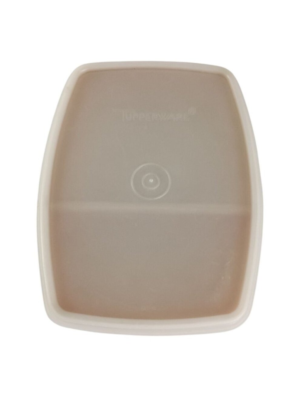Tupperware Two Compartment Food Storage Divided Lunch Snack #813 Tan Vintage
